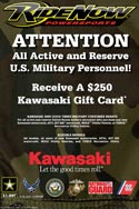 HaneyArt RideNow Powersports Kawasaki Military Discount Promotional Poster
